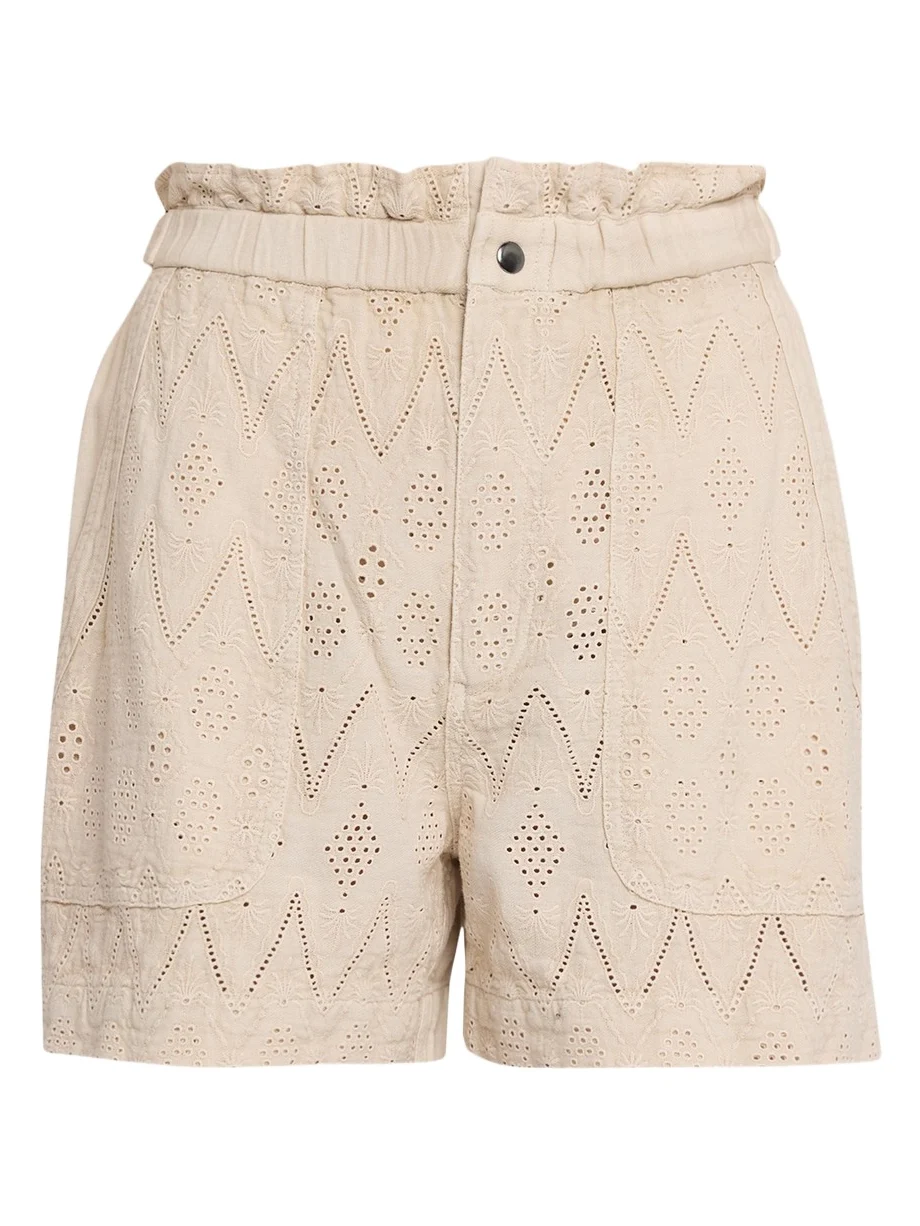 Kisha Eyelet-Embroidered Twill Shorts Kisha Eyelet-Embroidered Twill Shorts