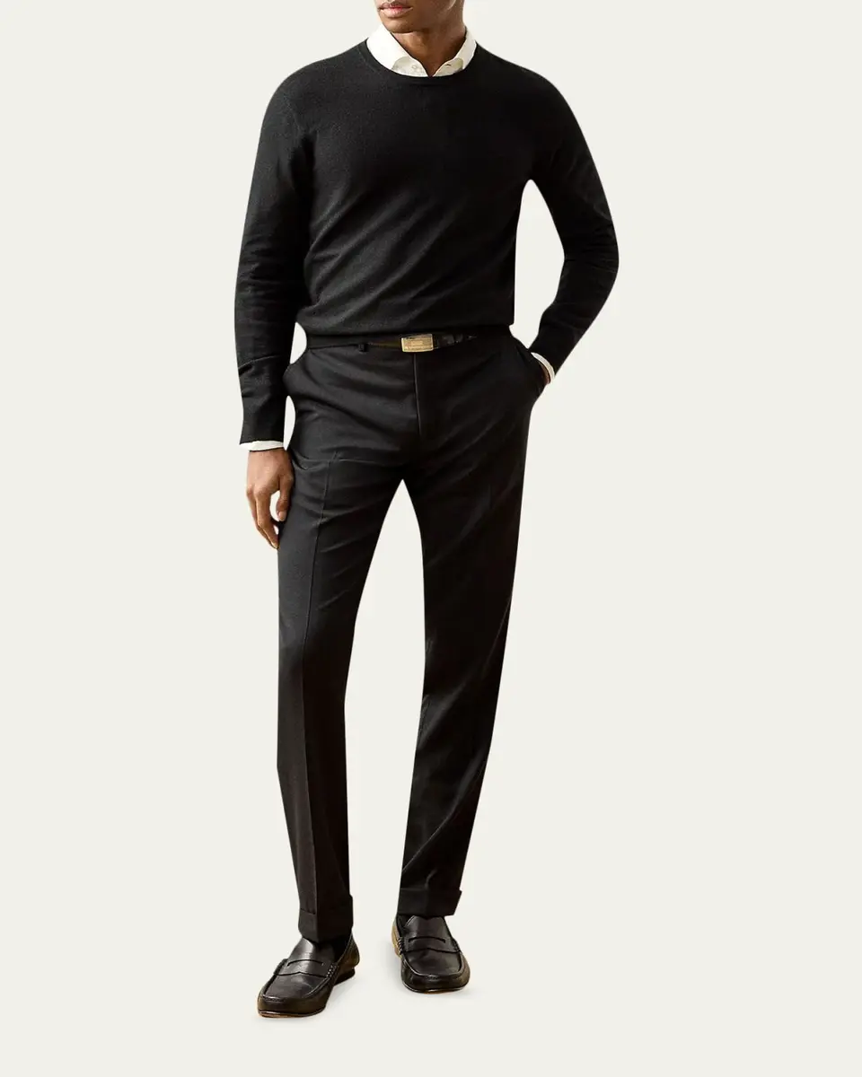 Ralph Lauren Purple Label Men's 18GG Cashmere Crewneck Sweater | Thumbnail 2 Ralph Lauren Purple Label Men's 18GG Cashmere Crewneck Sweater | Thumbnail 2