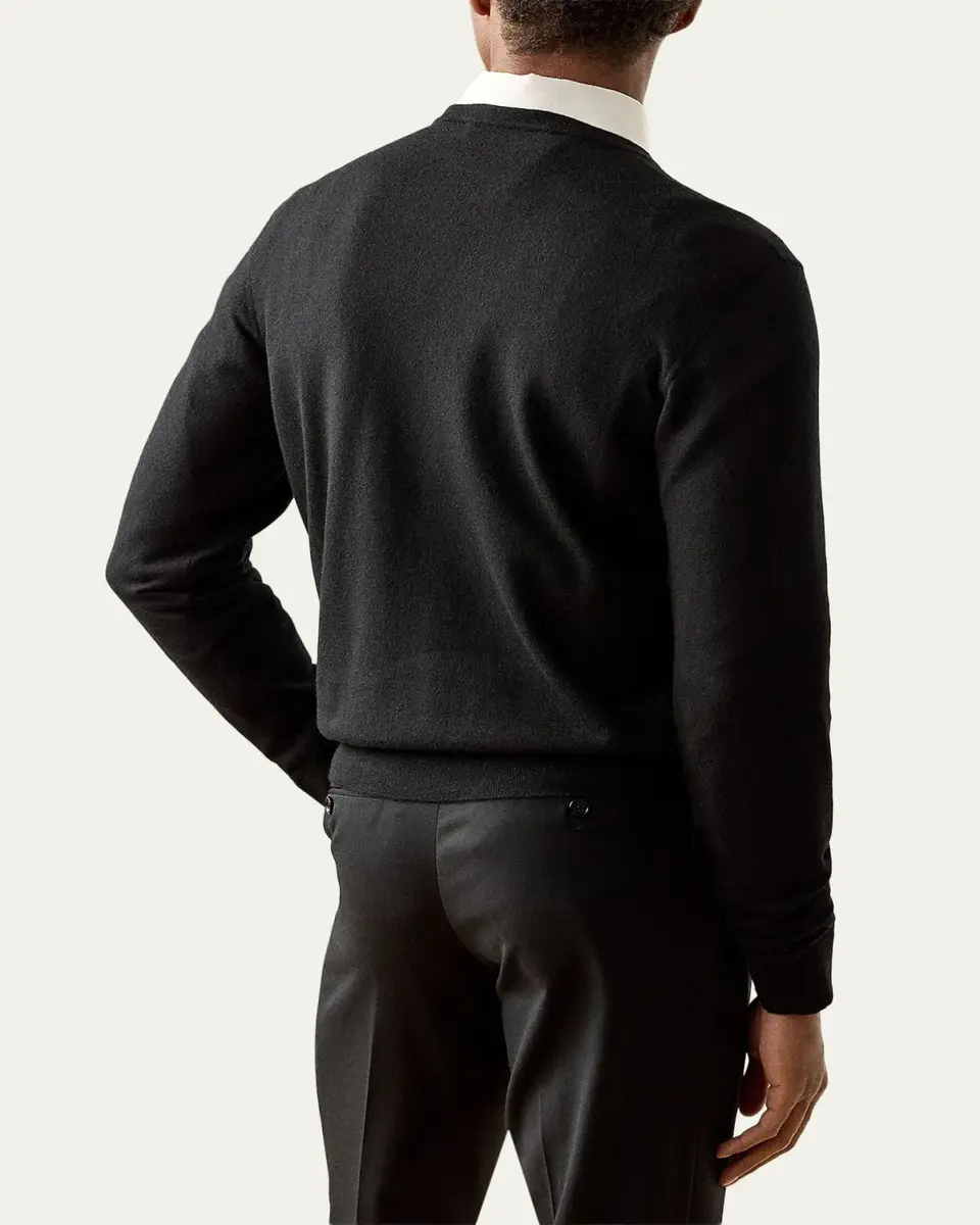 Ralph Lauren Purple Label Men's 18GG Cashmere Crewneck Sweater | Thumbnail 3 Ralph Lauren Purple Label Men's 18GG Cashmere Crewneck Sweater | Thumbnail 3