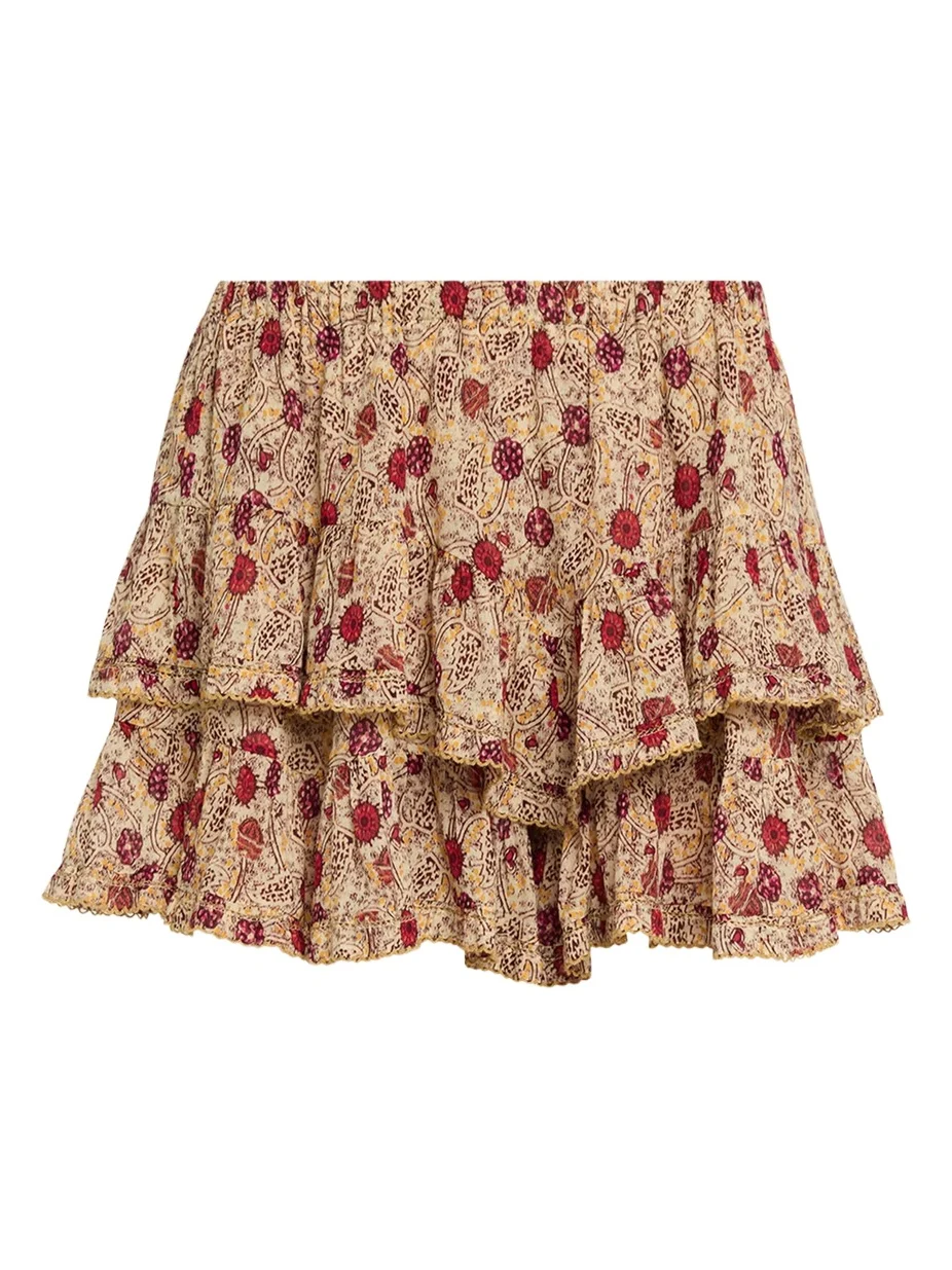 Etoile Isabel Marant Jocadia Floral Ruffled Cotton Miniskirt