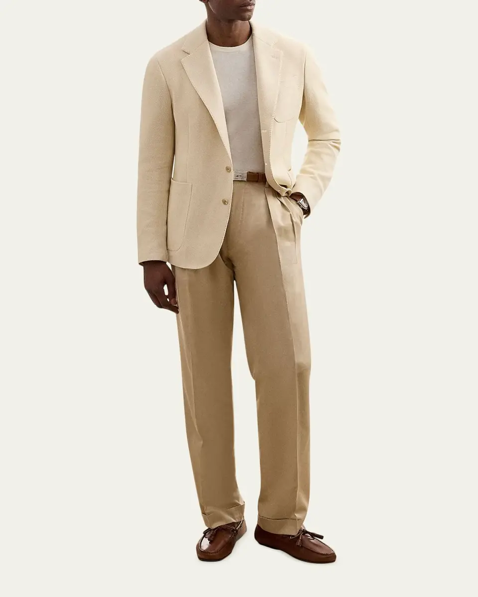 Ralph Lauren Purple Label Men's Cotton Panama Weave Single-Breasted Blazer | Thumbnail 2 Ralph Lauren Purple Label Men's Cotton Panama Weave Single-Breasted Blazer | Thumbnail 2