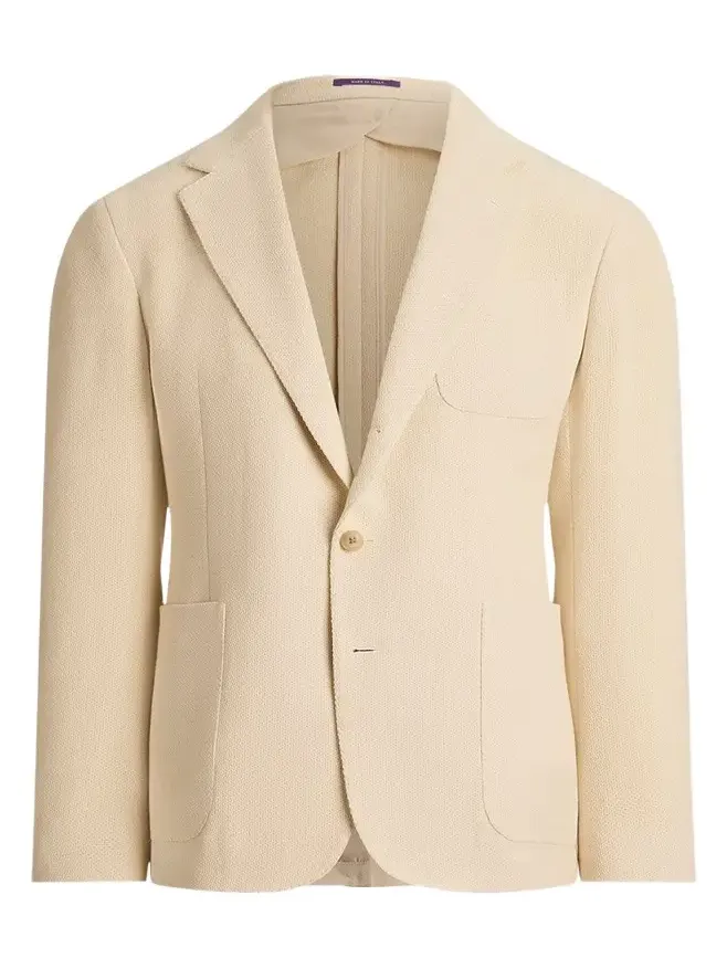 Men's Cotton Panama Weave Single-Breasted Blazer Men's Cotton Panama Weave Single-Breasted Blazer