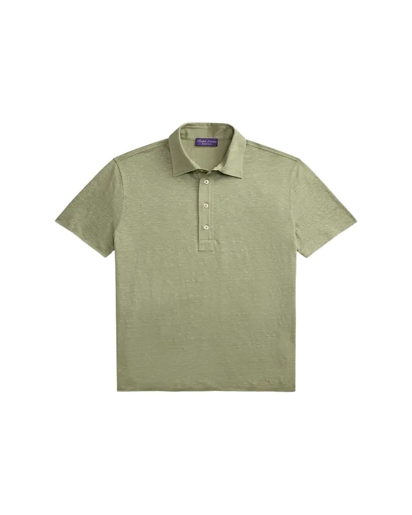 Ralph Lauren Purple Label Linen Jersey Polo Shirt | Image 1 Ralph Lauren Purple Label Linen Jersey Polo Shirt | Image 1