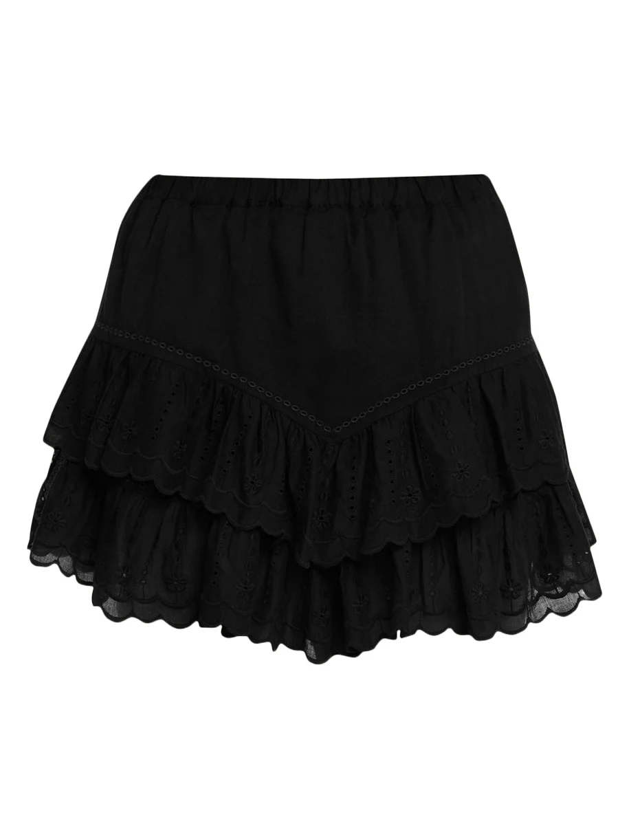 Etoile Isabel Marant Jocadia Embroidered Tiered Mini Skirt