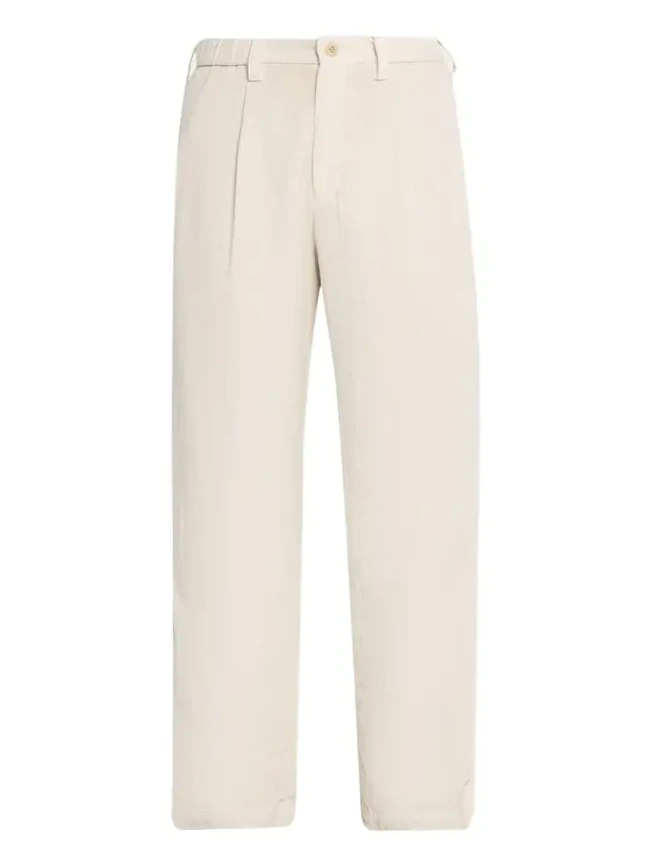 Men's Cotton Pigment Pleated Straight-Leg Trousers Men's Cotton Pigment Pleated Straight-Leg Trousers