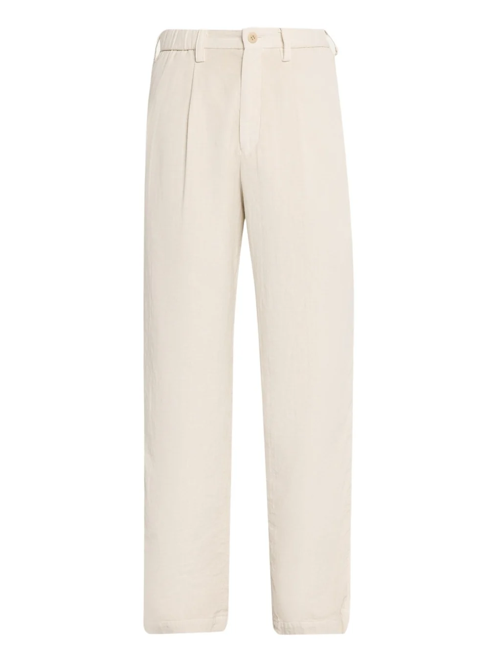 Men's Cotton Pigment Pleated Straight-Leg Trousers