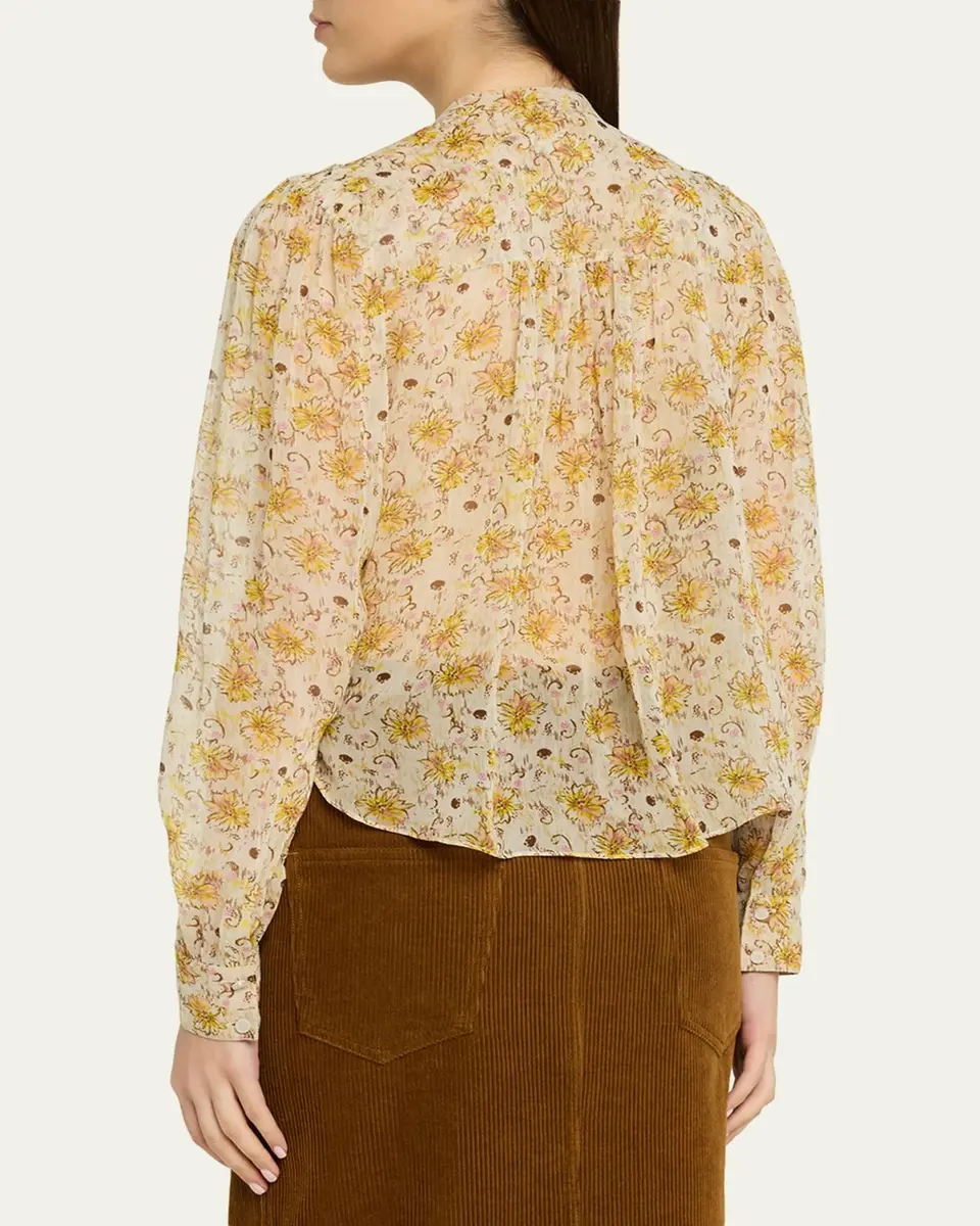 Etoile Isabel Marant Florine Floral Georgette Blouse | Thumbnail 3 Etoile Isabel Marant Florine Floral Georgette Blouse | Thumbnail 3