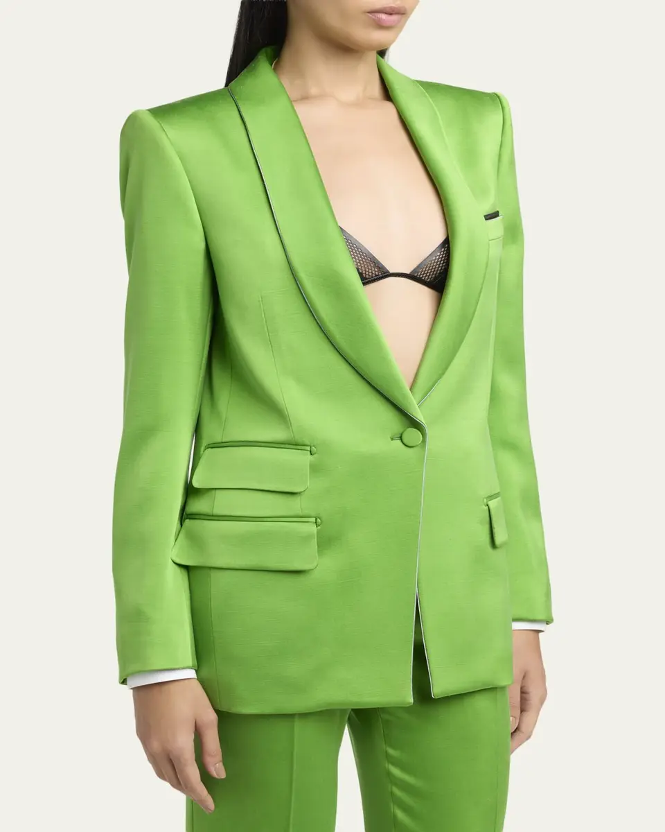 Tom Ford Single-Breasted Silk-Wool Blazer Jacket | Thumbnail 4 Tom Ford Single-Breasted Silk-Wool Blazer Jacket | Thumbnail 4