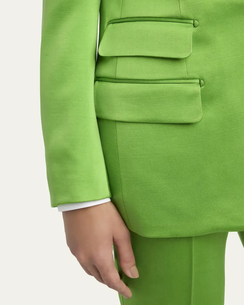 Tom Ford Single-Breasted Silk-Wool Blazer Jacket | Thumbnail 5 Tom Ford Single-Breasted Silk-Wool Blazer Jacket | Thumbnail 5