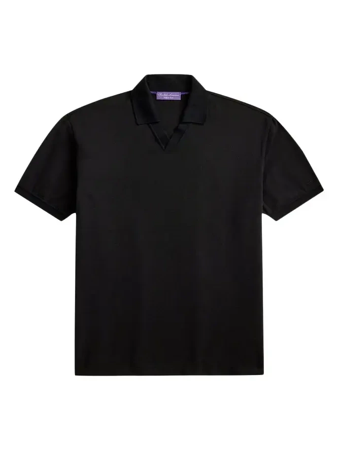 Men's Cotton and Cashmere Short-Sleeve Polo Sweater