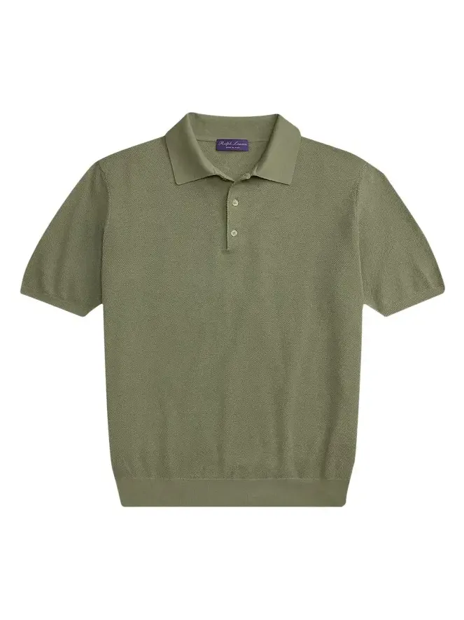 Men's Silk-Blend Short-Sleeve Polo Sweater Men's Silk-Blend Short-Sleeve Polo Sweater