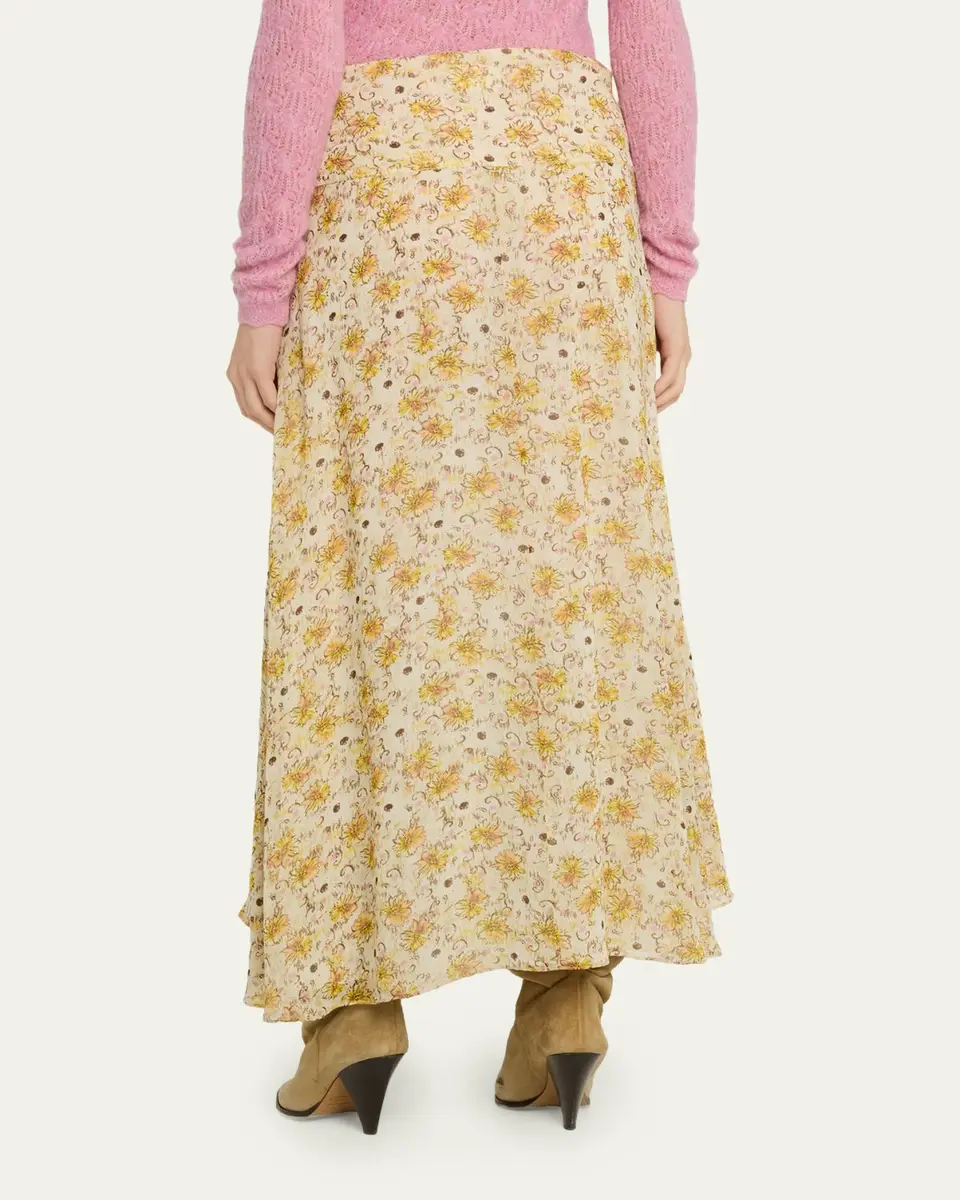 Etoile Isabel Marant Fran Floral Georgette Maxi Skirt | Thumbnail 3