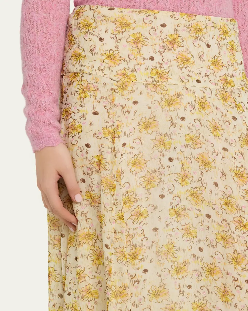 Etoile Isabel Marant Fran Floral Georgette Maxi Skirt | Thumbnail 5