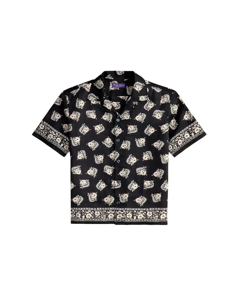 Ralph Lauren Purple Label Men's Paisley-Print Linen Camp Shirt | Image 1 Ralph Lauren Purple Label Men's Paisley-Print Linen Camp Shirt | Image 1