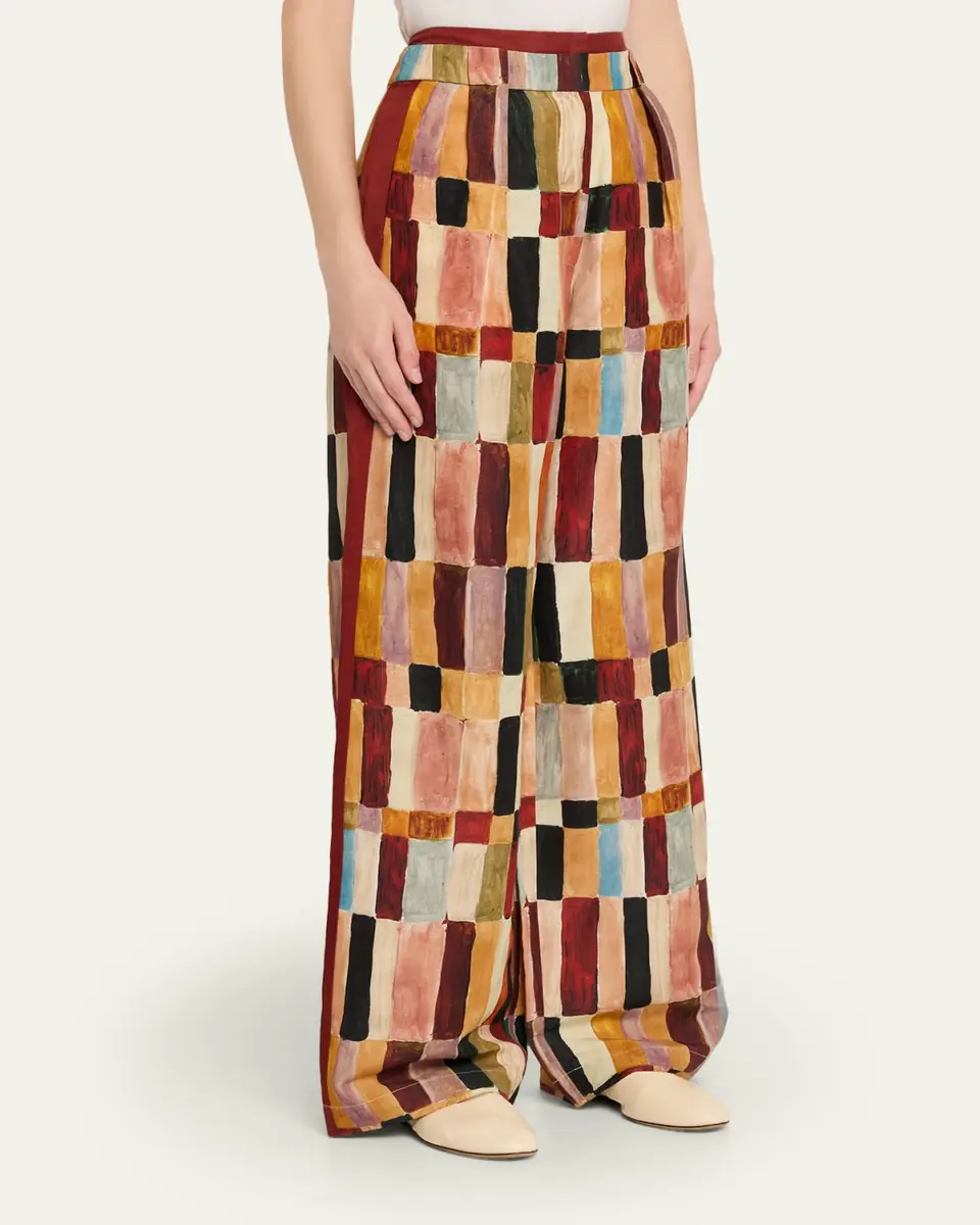 ALÉMAIS Marjorelle Silk Wide-Leg Pants | Thumbnail 4