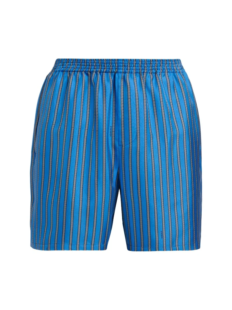 Men's Meander Print Silk Shorts Men's Meander Print Silk Shorts