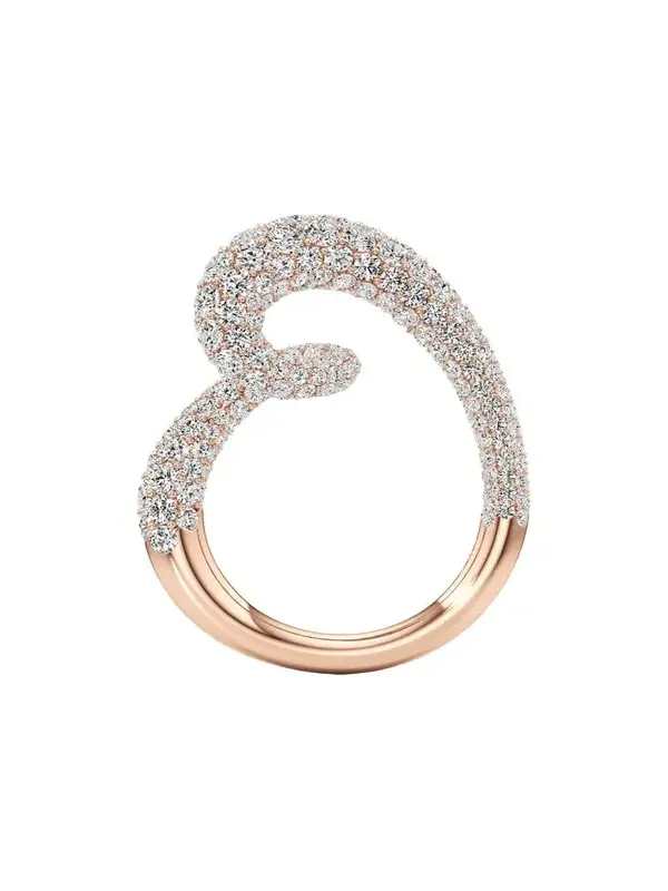 Whirlwind Half Lab-Grown Diamond Pave Ring in 18K Rose Gold Whirlwind Half Lab-Grown Diamond Pave Ring in 18K Rose Gold