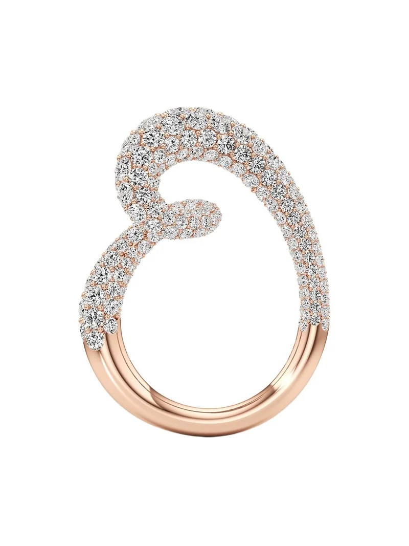 Whirlwind Half Lab-Grown Diamond Pave Ring in 18K Rose Gold