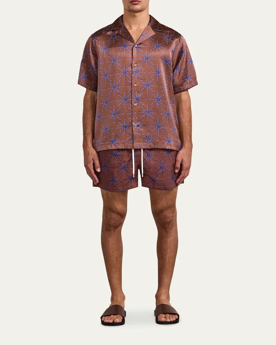 Frescobol Carioca Men's Silk Sol-Printed Short-Sleeve Camp Shirt | Thumbnail 2 Frescobol Carioca Men's Silk Sol-Printed Short-Sleeve Camp Shirt | Thumbnail 2