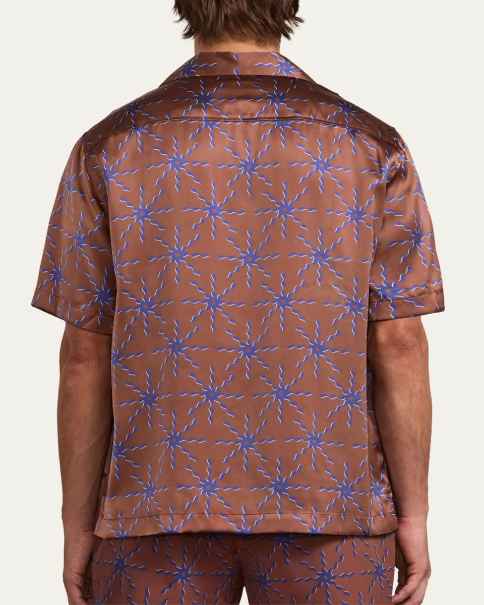 Frescobol Carioca Men's Silk Sol-Printed Short-Sleeve Camp Shirt | Thumbnail 3 Frescobol Carioca Men's Silk Sol-Printed Short-Sleeve Camp Shirt | Thumbnail 3