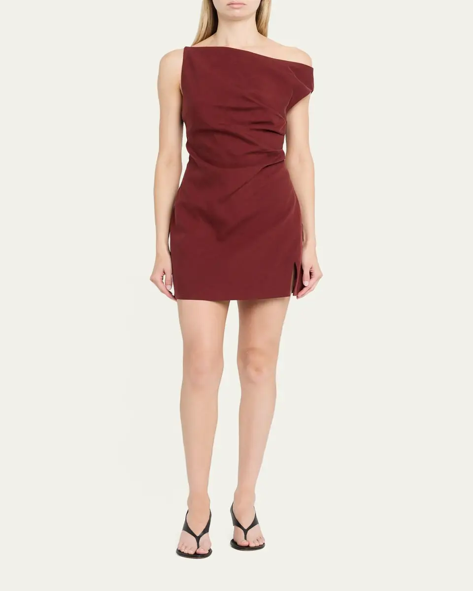 Ronny Kobo Winnie One-Shoulder Draped Mini Dress | Thumbnail 2 Ronny Kobo Winnie One-Shoulder Draped Mini Dress | Thumbnail 2