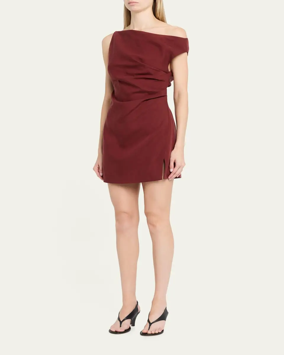 Ronny Kobo Winnie One-Shoulder Draped Mini Dress | Thumbnail 4 Ronny Kobo Winnie One-Shoulder Draped Mini Dress | Thumbnail 4