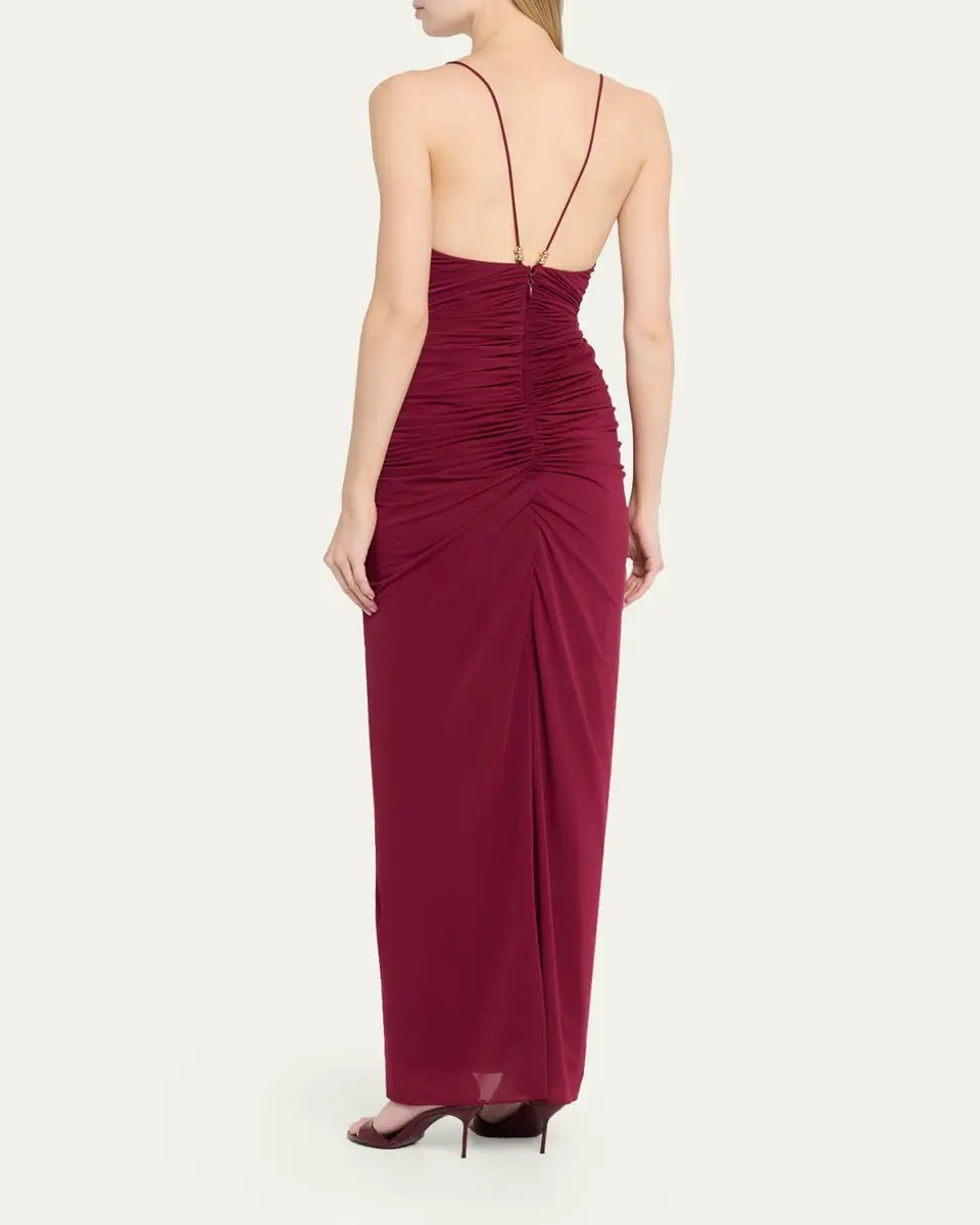 Ronny Kobo Anya Ruched Tissue Jersey Column Gown | Thumbnail 3