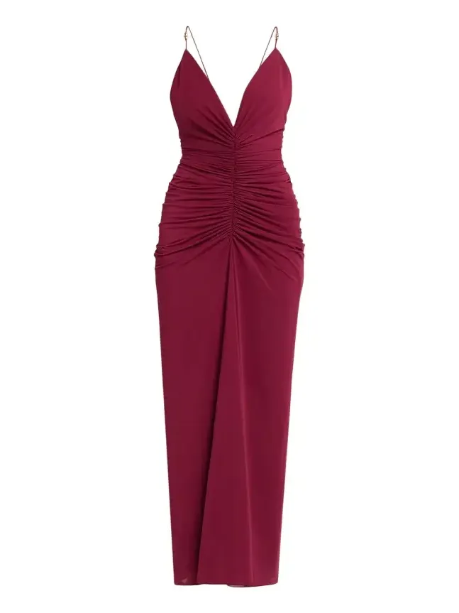 Ronny Kobo Anya Ruched Tissue Jersey Column Gown