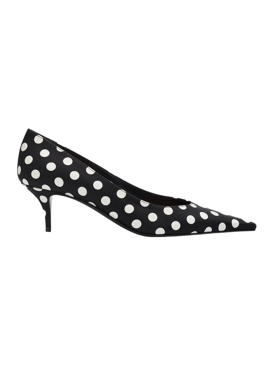 55mm Barbara Polka-Dot Satin Pumps