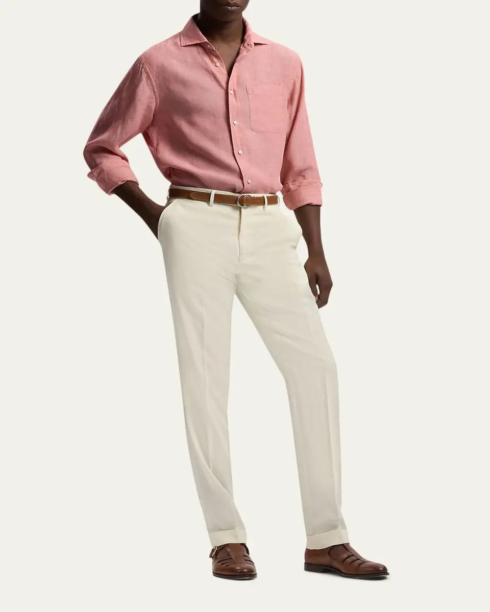 Ralph Lauren Purple Label Men's Linen Chambray Shirt | Thumbnail 2 Ralph Lauren Purple Label Men's Linen Chambray Shirt | Thumbnail 2