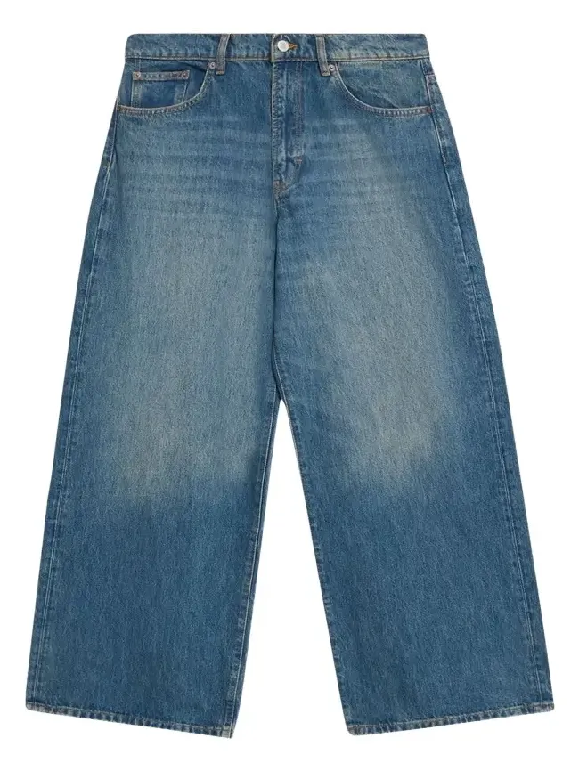 Men's Medium Blue Wide-Leg Denim Jeans Men's Medium Blue Wide-Leg Denim Jeans