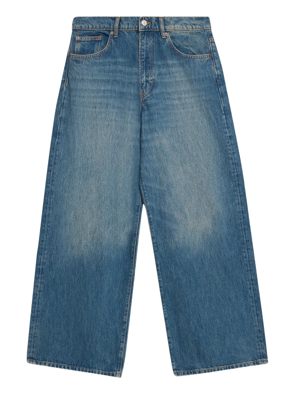 Men's Medium Blue Wide-Leg Denim Jeans Men's Medium Blue Wide-Leg Denim Jeans