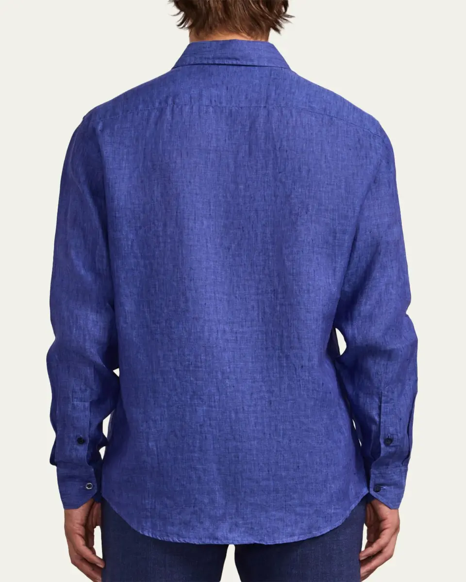 Frescobol Carioca Men's Anton Linen Button-Down Shirt | Thumbnail 3 Frescobol Carioca Men's Anton Linen Button-Down Shirt | Thumbnail 3