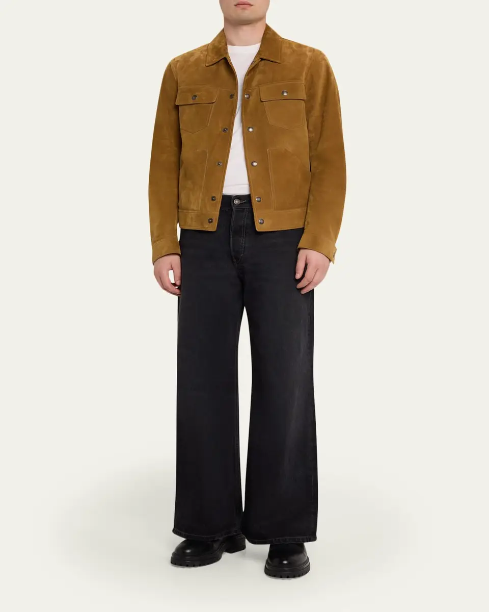 Jeanerica Men's Black Denim Wide-Leg Jeans | Thumbnail 2