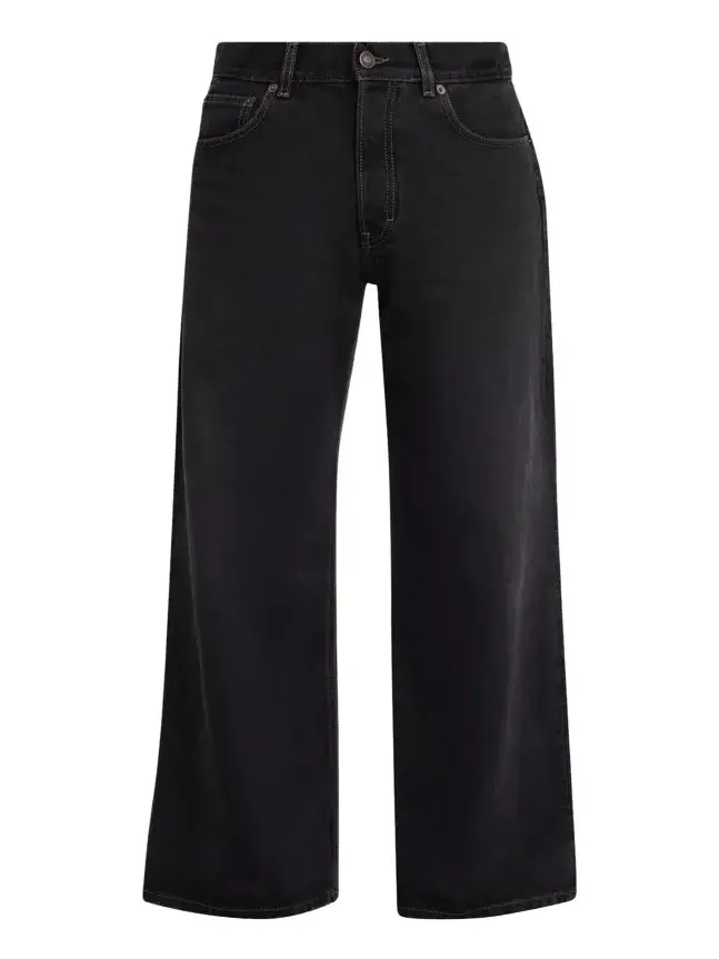 Men's Black Denim Wide-Leg Jeans Men's Black Denim Wide-Leg Jeans