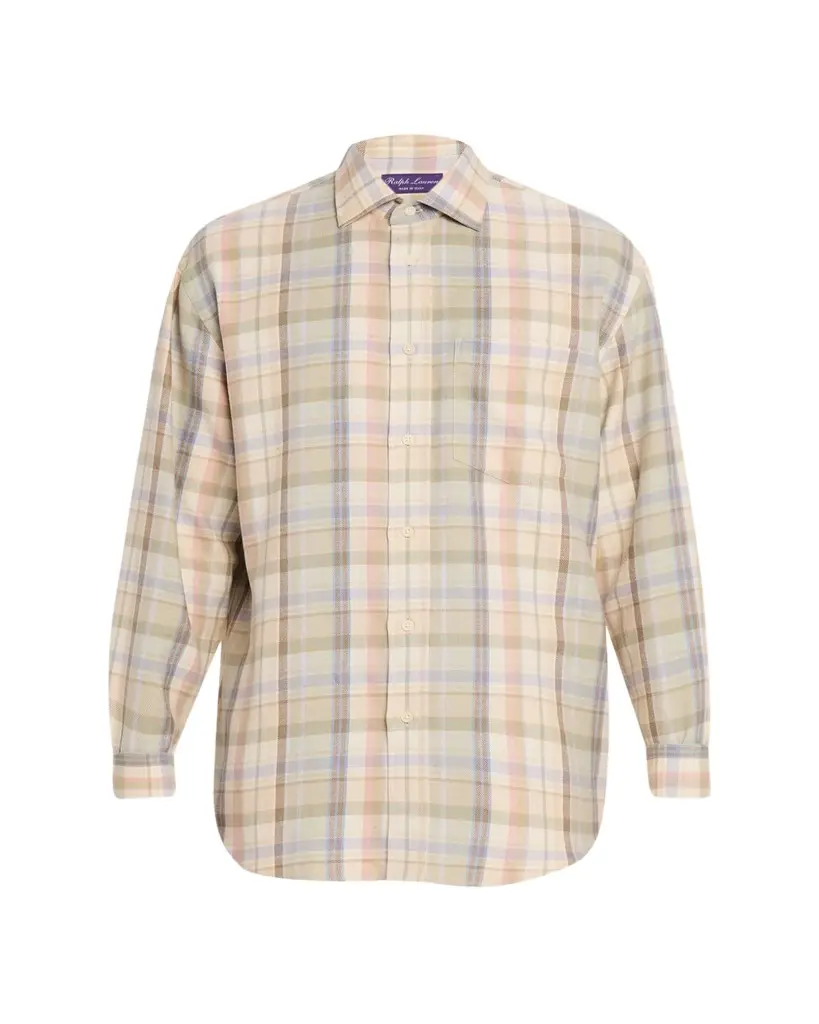 Ralph Lauren Purple Label Plaid Hemp-Cotton Shirt | Image 1 Ralph Lauren Purple Label Plaid Hemp-Cotton Shirt | Image 1