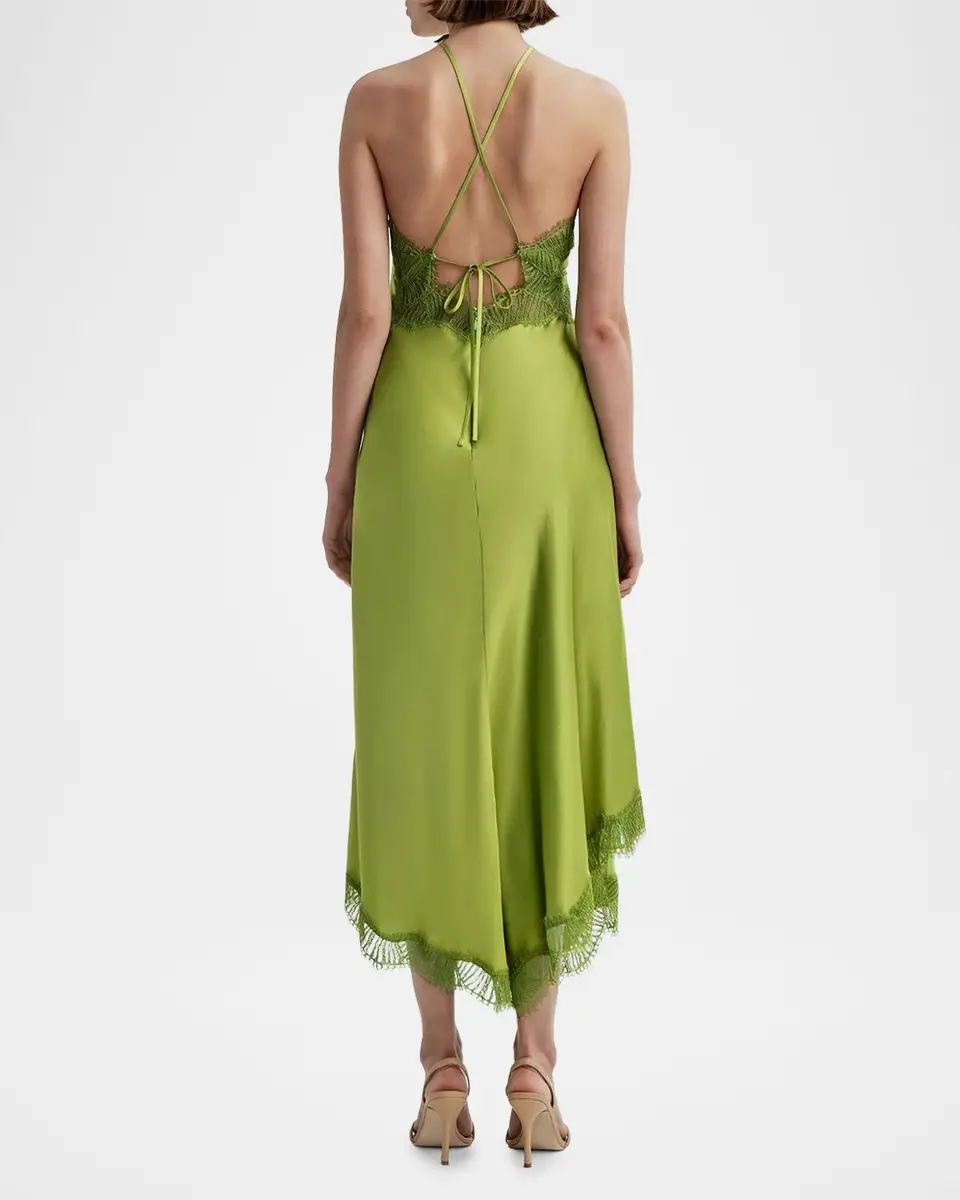 A.L.C. Lucia Satin & Lace Midi Dress | Thumbnail 3 A.L.C. Lucia Satin & Lace Midi Dress | Thumbnail 3