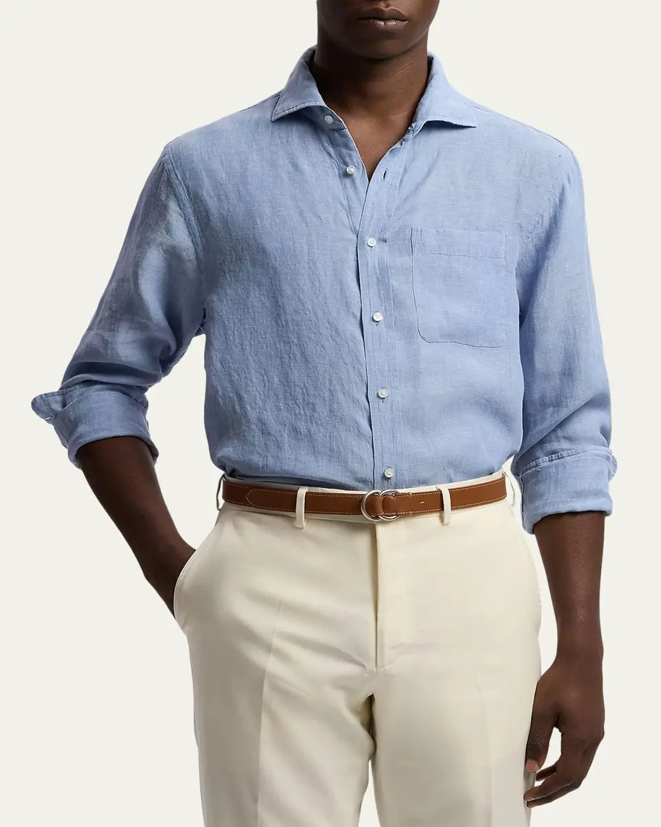 Ralph Lauren Purple Label Linen Chambray Shirt | Thumbnail 4 Ralph Lauren Purple Label Linen Chambray Shirt | Thumbnail 4