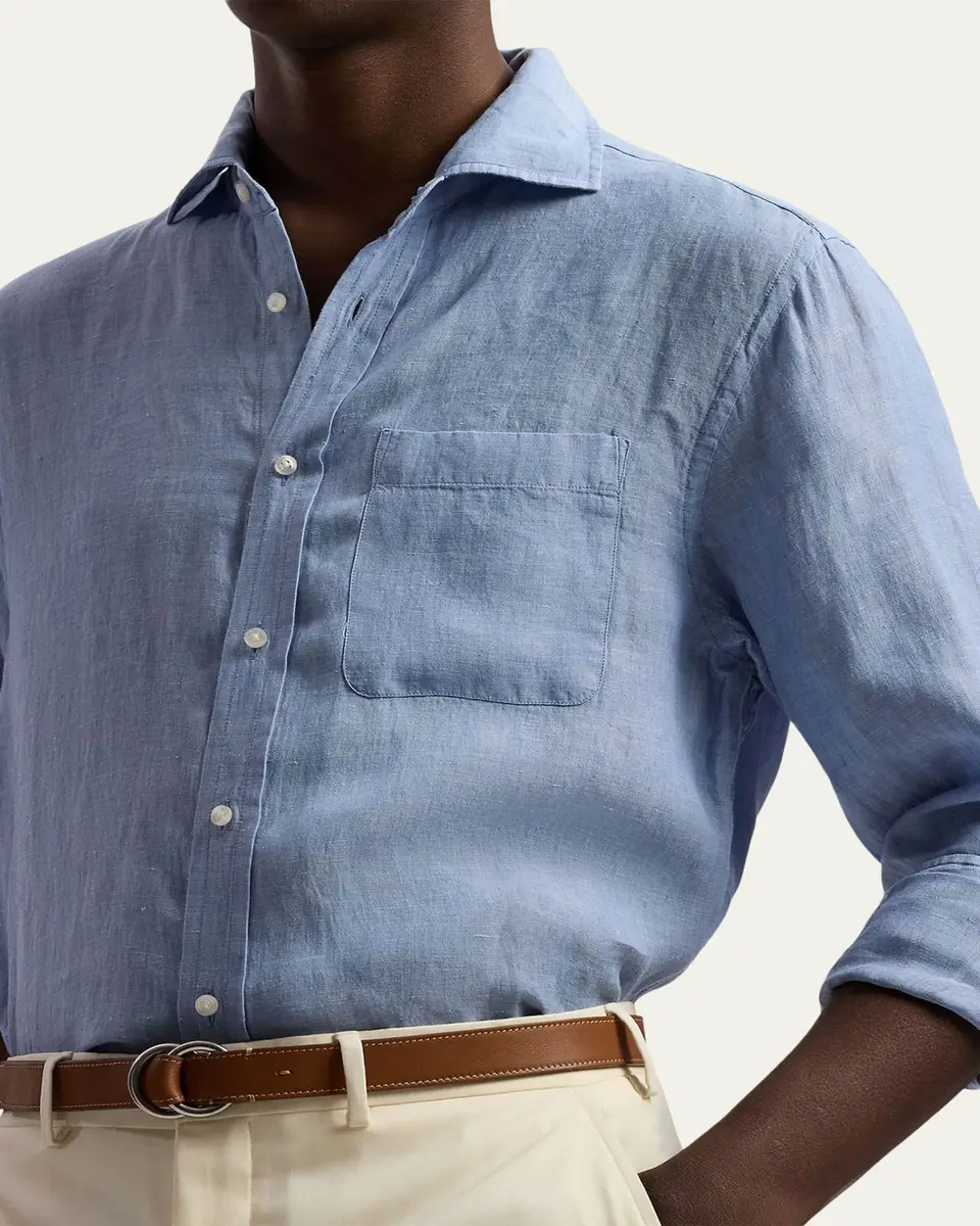 Ralph Lauren Purple Label Linen Chambray Shirt | Thumbnail 5 Ralph Lauren Purple Label Linen Chambray Shirt | Thumbnail 5
