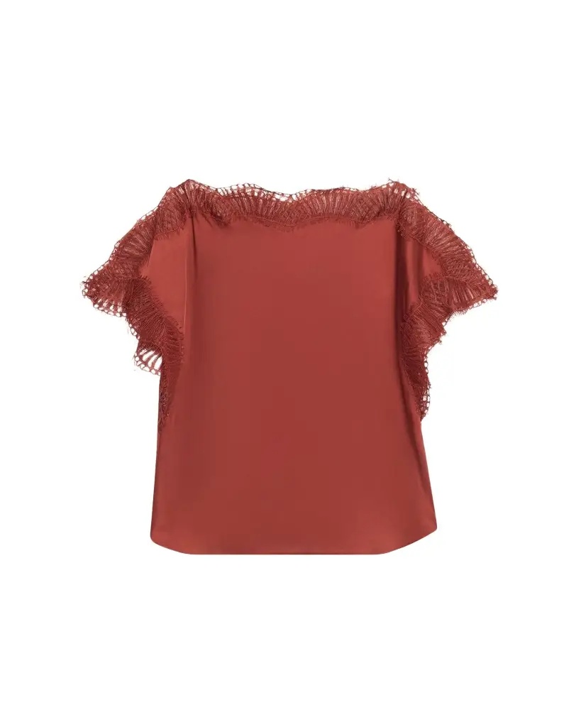 A.L.C. Luna Satin Lace-Trim Top | Image 1 A.L.C. Luna Satin Lace-Trim Top | Image 1