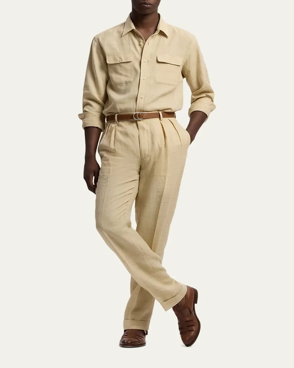 Ralph Lauren Purple Label Men's Windowpane Shirt | Thumbnail 2 Ralph Lauren Purple Label Men's Windowpane Shirt | Thumbnail 2