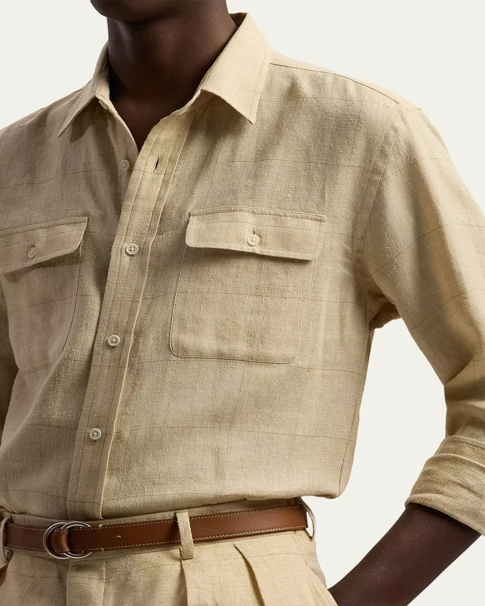 Ralph Lauren Purple Label Men's Windowpane Shirt | Thumbnail 5 Ralph Lauren Purple Label Men's Windowpane Shirt | Thumbnail 5