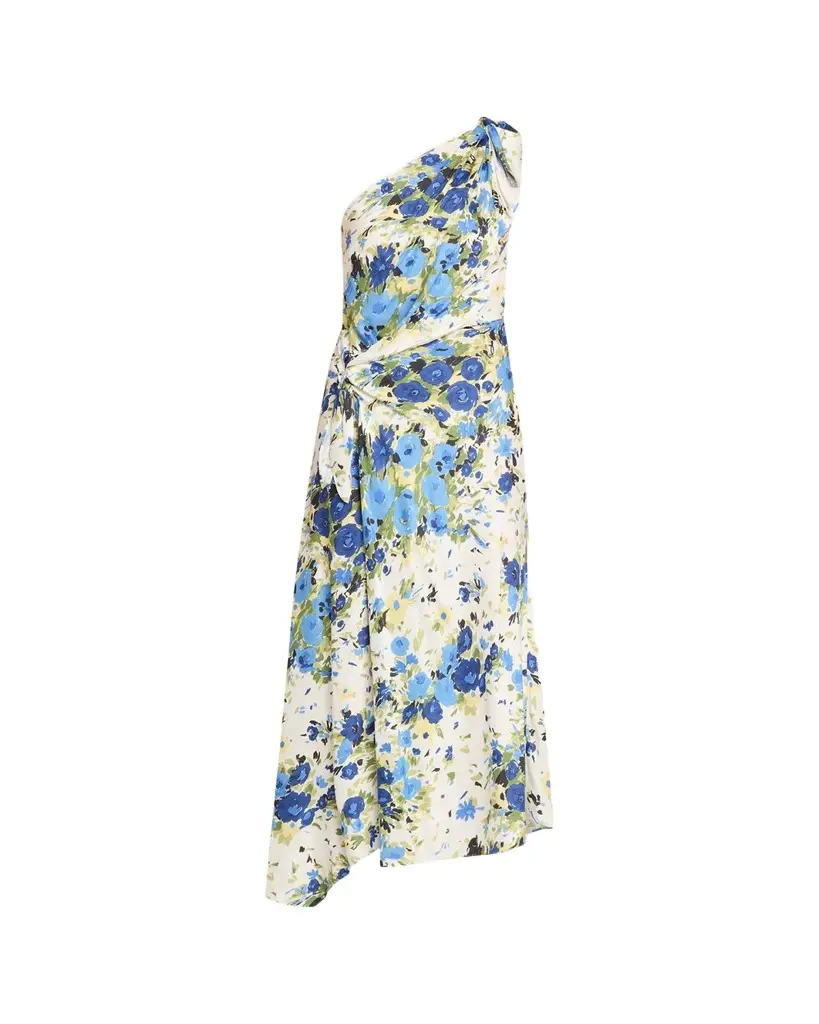 A.L.C. Eliana Floral Satin Draped Dress | Image 1 A.L.C. Eliana Floral Satin Draped Dress | Image 1