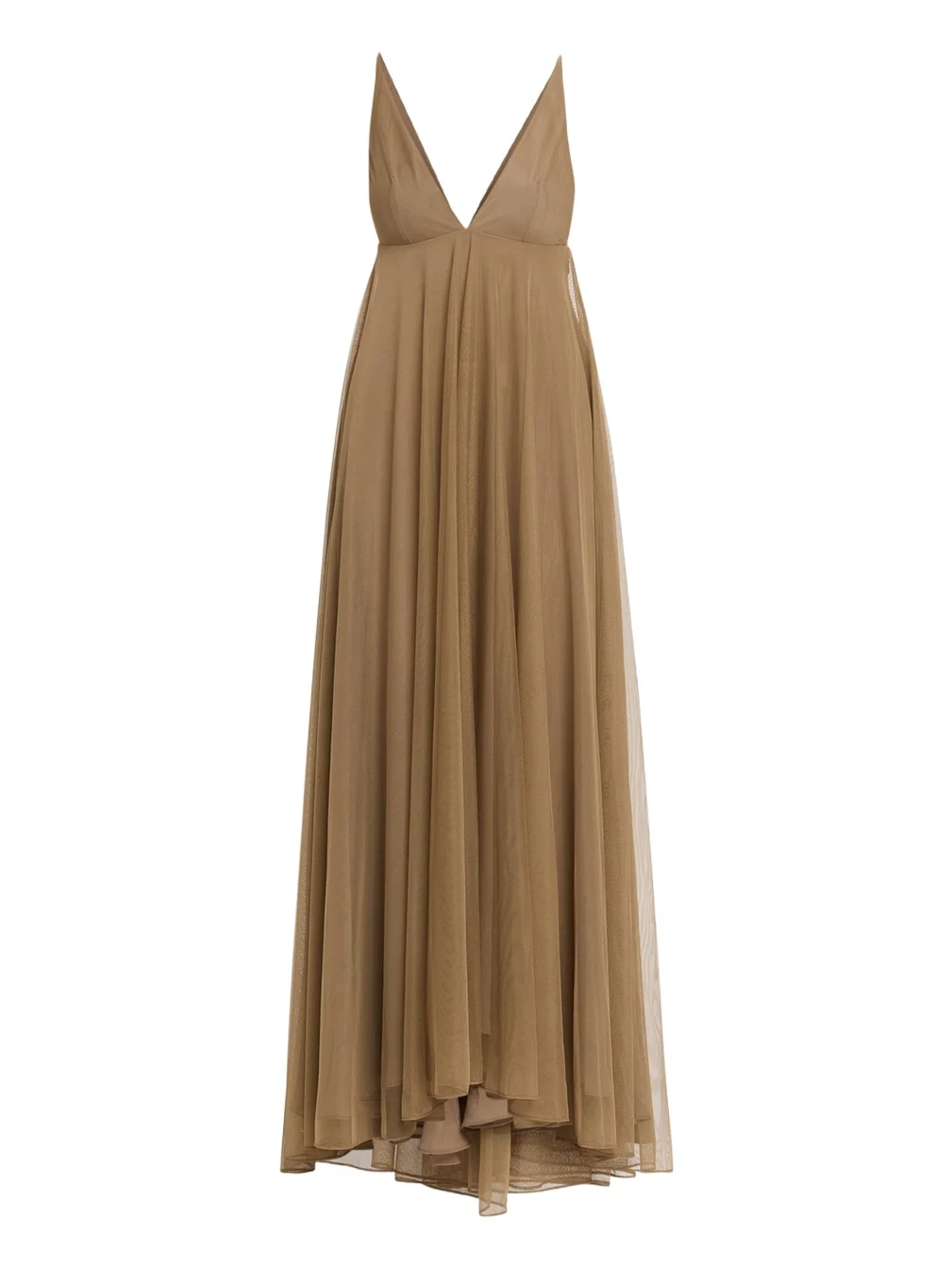 Chrissina Plunging Tulle Gown