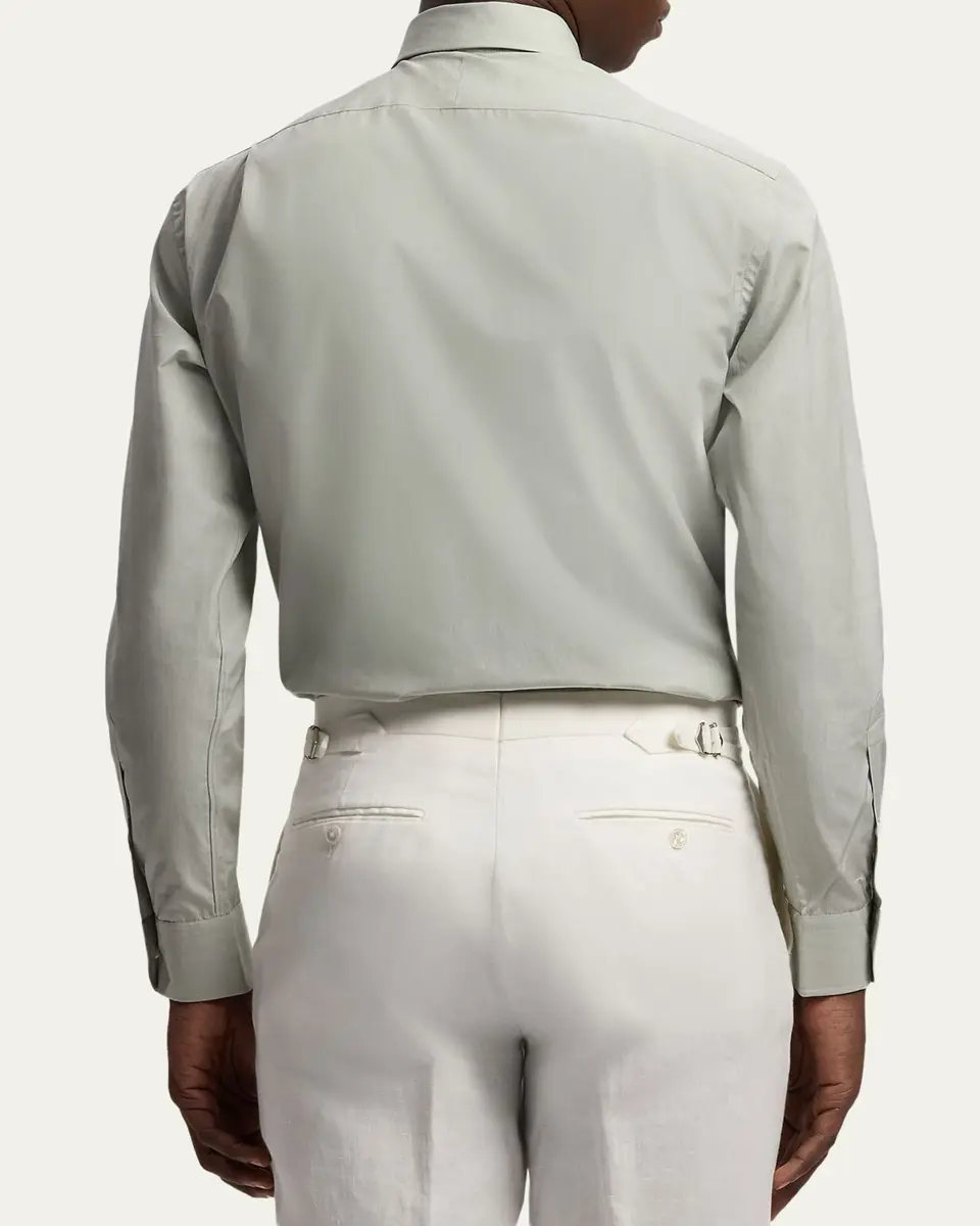 Ralph Lauren Purple Label Men's Cotton End-on-End Dress Shirt | Thumbnail 3 Ralph Lauren Purple Label Men's Cotton End-on-End Dress Shirt | Thumbnail 3