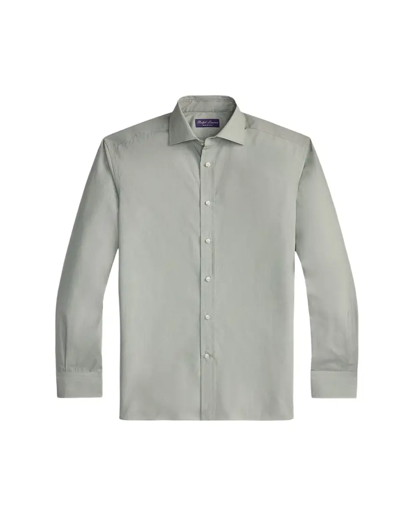 Ralph Lauren Purple Label Men's Cotton End-on-End Dress Shirt | Image 1 Ralph Lauren Purple Label Men's Cotton End-on-End Dress Shirt | Image 1