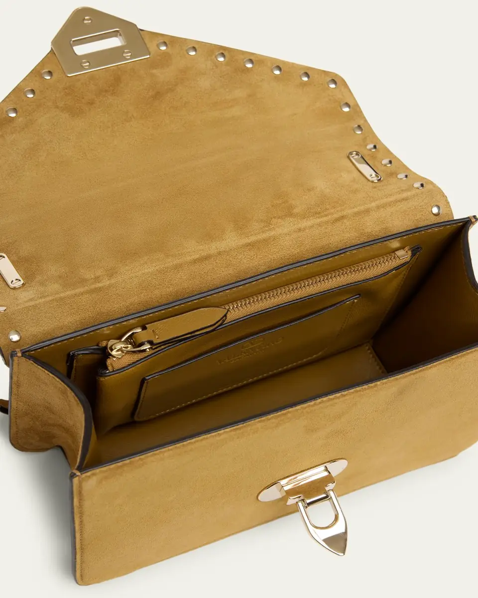 Valentino Garavani Rockstud Suede Shoulder Bag | Thumbnail 4 Valentino Garavani Rockstud Suede Shoulder Bag | Thumbnail 4