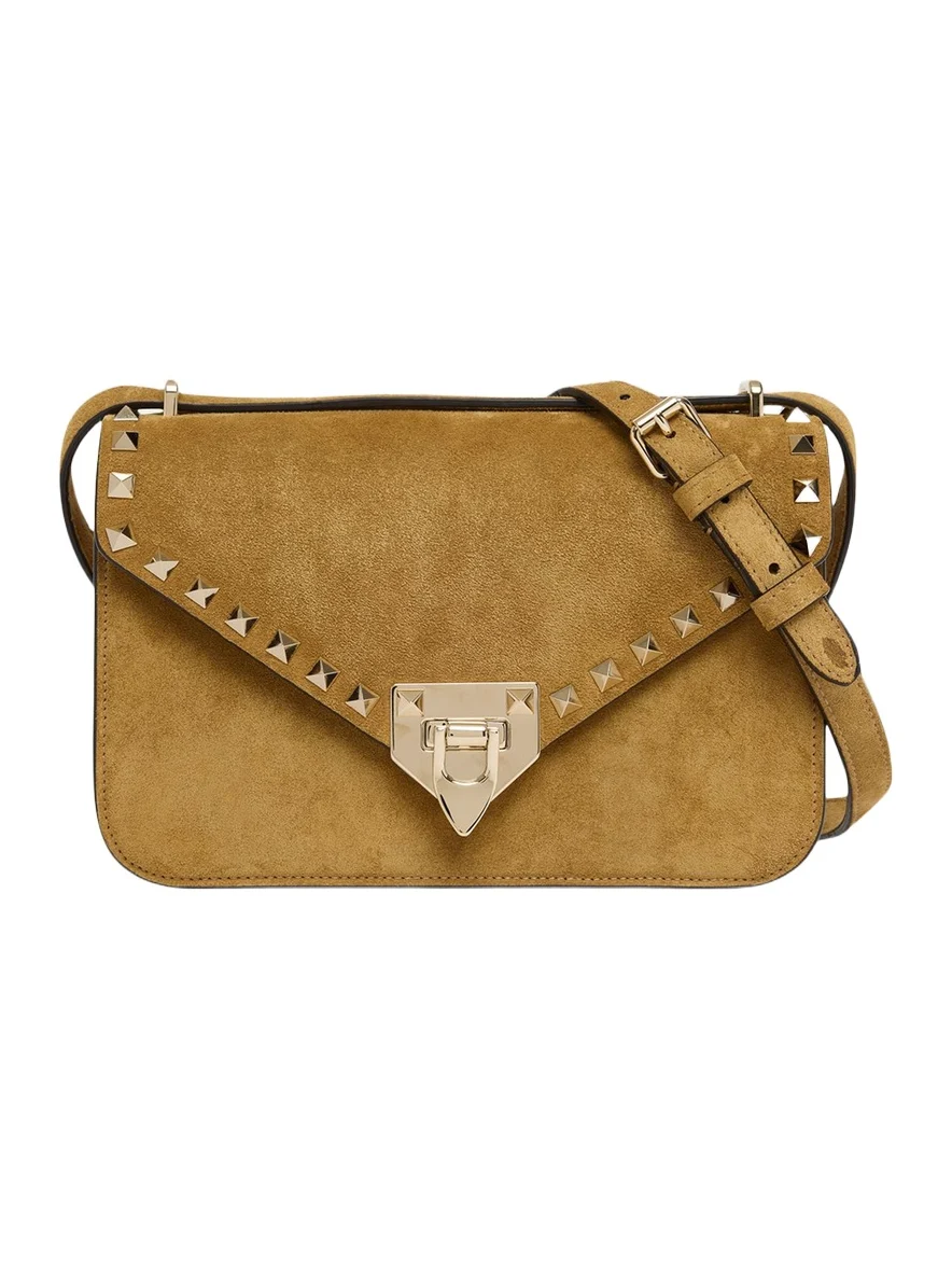 Valentino Garavani Rockstud Suede Shoulder Bag