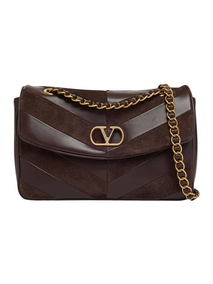 Djuna Medium Patchwork Chevron Shoulder Bag Djuna Medium Patchwork Chevron Shoulder Bag