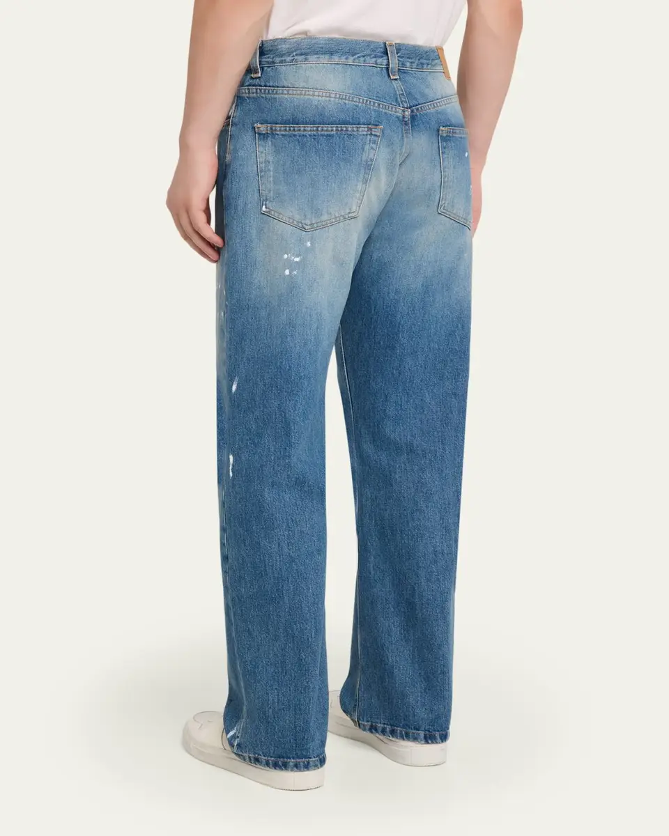 Jeanerica Men's Paint Splatter Medium Blue Denim Jeans | Thumbnail 3 Jeanerica Men's Paint Splatter Medium Blue Denim Jeans | Thumbnail 3